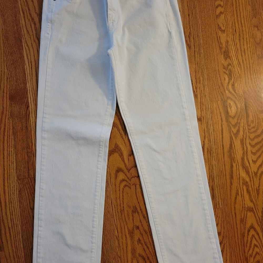 Vintage, Calvin Klein Women's White Straight Leg Jeans, Size 12/31.